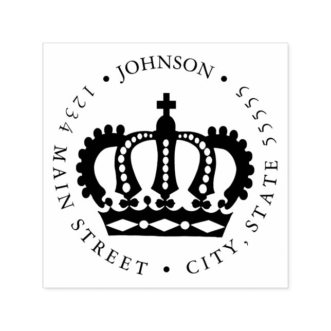 King Queen Crown Royalty Return Label Permastempel (Design)