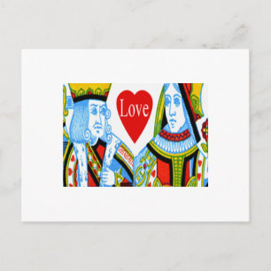 King Queen Hearts Save the Date Card Ankündigungspostkarte