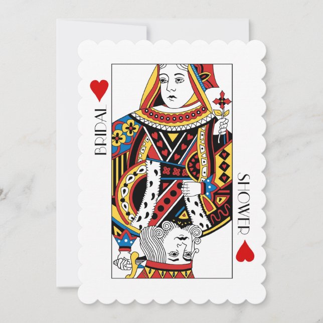 King & Queen of Hearts Casino Brautparty Einladung (Vorderseite)