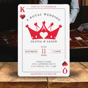 King & Queen of Hearts Casino Poker Card Hochzeit Einladung