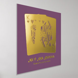 King Queen spielt Karten neu Jubiläumsgeschenk Foliendrucke