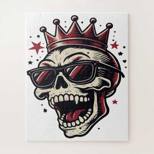 King Rockstar Skull with Sunglasses Puzzle (Vertikal)