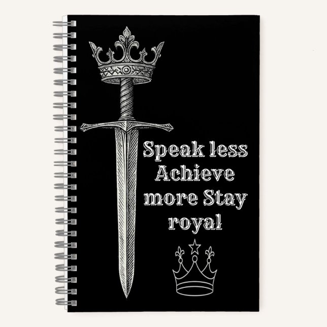 KING – Royal Crown Black Sketch Notebook | Boss Id Notizbuch (Vorderseite)
