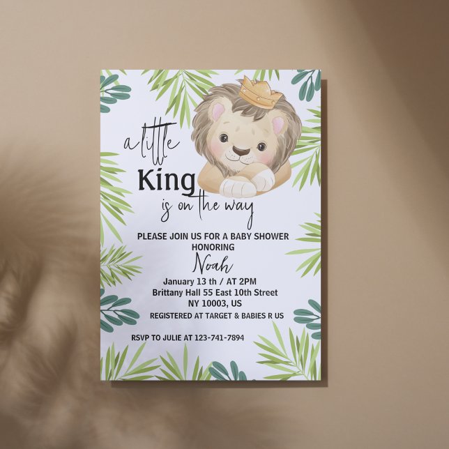 King Safari Baby Dusche Einladung (baby lion king zoo animal lions)