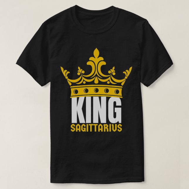 King Sagittarius Birthday Horoscope Zodiac Sign As T-Shirt (Design vorne)