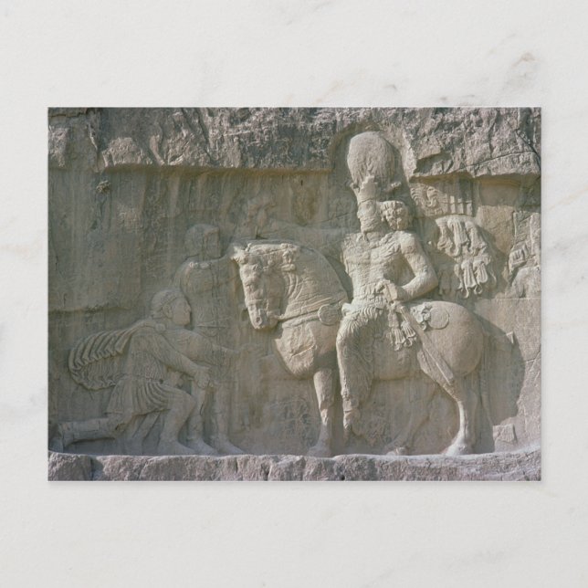 King Shapur I und Valerian Sassanian Postkarte (Vorderseite)
