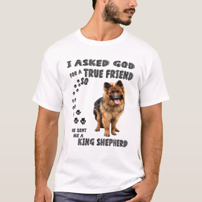 King Shepherd Quote Mama Vater Print, deutscher Hi T-Shirt (Vorderseite)