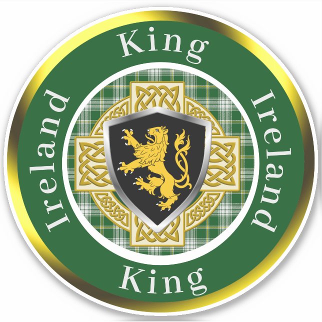 King Shield & Celtic Cross Personalisiert Aufkleber (Vorderseite)