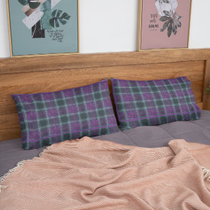 King Size Lila & Green Kariert Kissenbezug