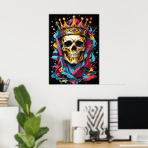 King Skull Beängstigend Poster Wall Decke