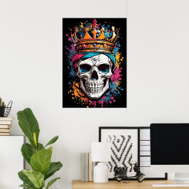 King Skull Beängstigend Poster Wall Decke