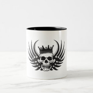 King Skull mit Flügeln Zweifarbige Tasse