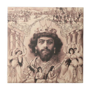 King Solomon umgeben von Tanzmädchen Fliese