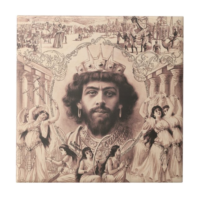 King Solomon umgeben von Tanzmädchen Fliese (Vorderseite)