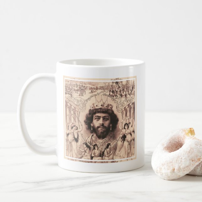 King Solomon umgeben von Tanzmädchen Kaffeetasse (Mit Donut)
