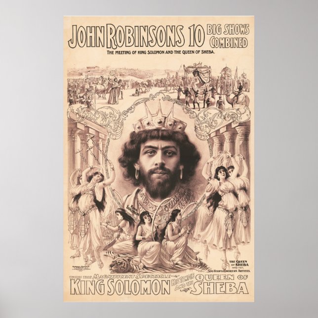 King Solomon umgeben von Tanzmädchen Poster (Vorne)