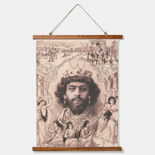 King Solomon umgeben von Tanzmädchen Wandteppich Mit Holzrahmen