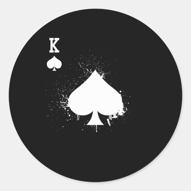 King Spade Ich habe dieses Shirt mit deinem Geld g Runder Aufkleber (Vorderseite)