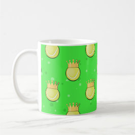 King Tennis - Nahtloses Muster im grünen Hintergru Kaffeetasse