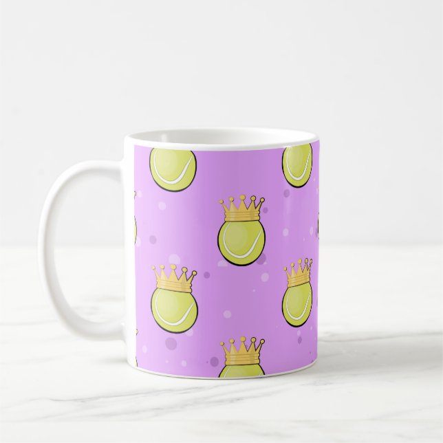 King Tennis - Seamless Pattern on Purple  Kaffeetasse (Links)