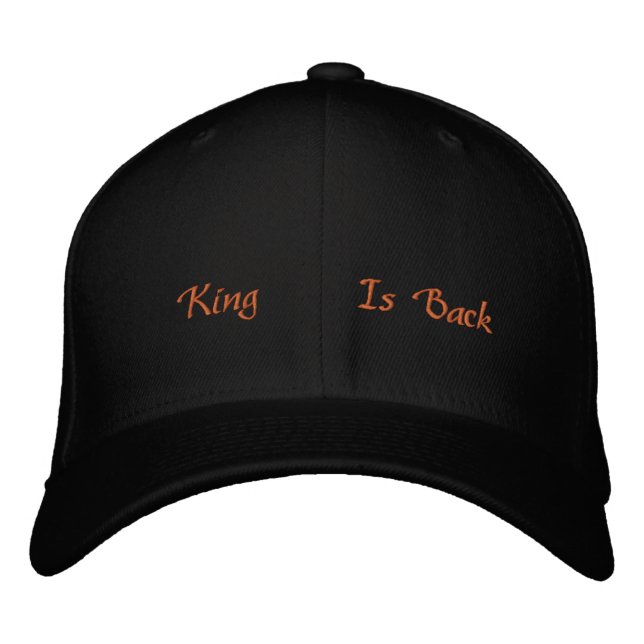 King Text bestickt mit einer einfachen FlexFit-Wol Bestickte Baseballkappe (Vorderseite)