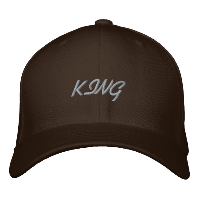 King Text Bestickte Baseballkappe (Vorderseite)