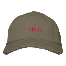 KING Text Color - Fuchsia Red-Hat Handsome Elegant Bestickte Baseballkappe