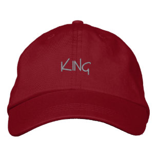 KING Text Cool Visor Red Hat Text Color - Violet Bestickte Baseballkappe