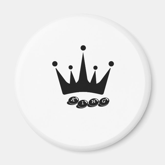 KING Text Crown Image Size Standard, 2¼ Zoll Magnet (Vorne)