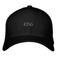 KING Text custom Black Visor Cap bestickt Hat