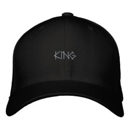 KING Text custom Black Visor Cap bestickt Hat Bestickte Baseballkappe