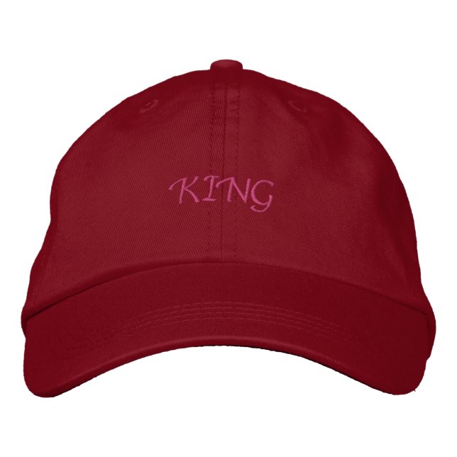 KING Text Embroiderhut - Greifbare bestickte Hülle Baseballkappe (Vorderseite)