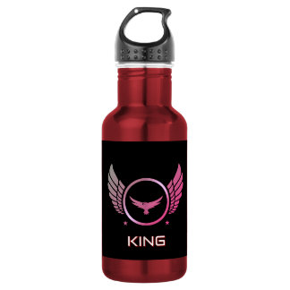 KING Text Feder Ring Emblem Trinkgeschirr Royal  Edelstahlflasche