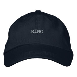 KING Text gedruckt Navy Color-Hat Super schön Bestickte Baseballkappe