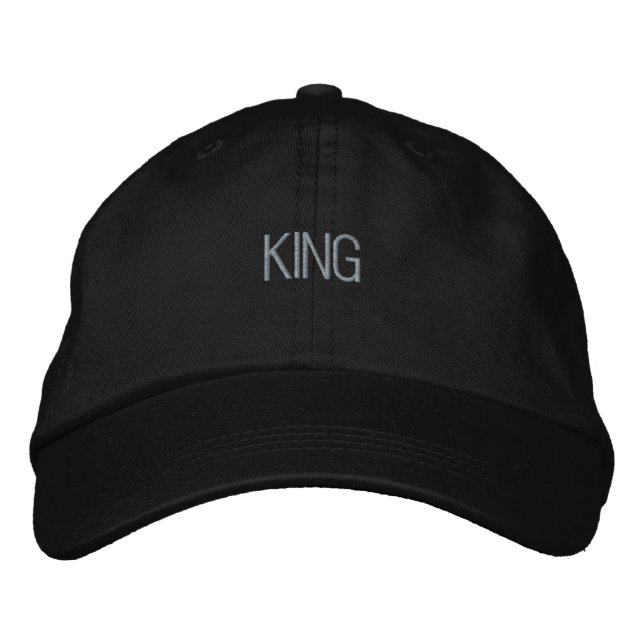 KING Text-Hat Trucker Handsome Black Color Visor Bestickte Baseballkappe (Vorderseite)