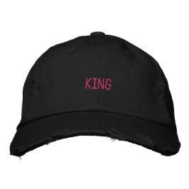 KING Text Name Red Color Hat Handsome Cool Bestickte Baseballkappe