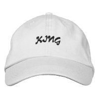 King Text Name White Custom Hits Caps