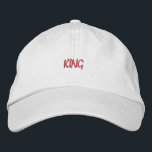 KING Text Personalisierte benutzerdefinierte Hüte<br><div class="desc">Schönes Haarzubehör für Männer oder Jungen,  King Name bedruckt mit Baumwolle bestickt Baseballkappe. Text Farbe: Lipstick Hutfarbe: Weiß. Erstellen Sie Ihren eigenen Text Stickerei Hut oder Deckel.</div>