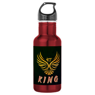 KING Text Phoenix-Vogel-Emblem Hydrationsbehälter Edelstahlflasche