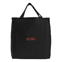 King text Red Color Text Shopping Bags oder Tote B