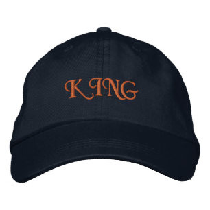 KING Text Royal Confidence Bold Lettering Stil Bestickte Baseballkappe