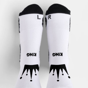 KING Text Schwarze Krone Bild gedruckt Stilvoll Socken