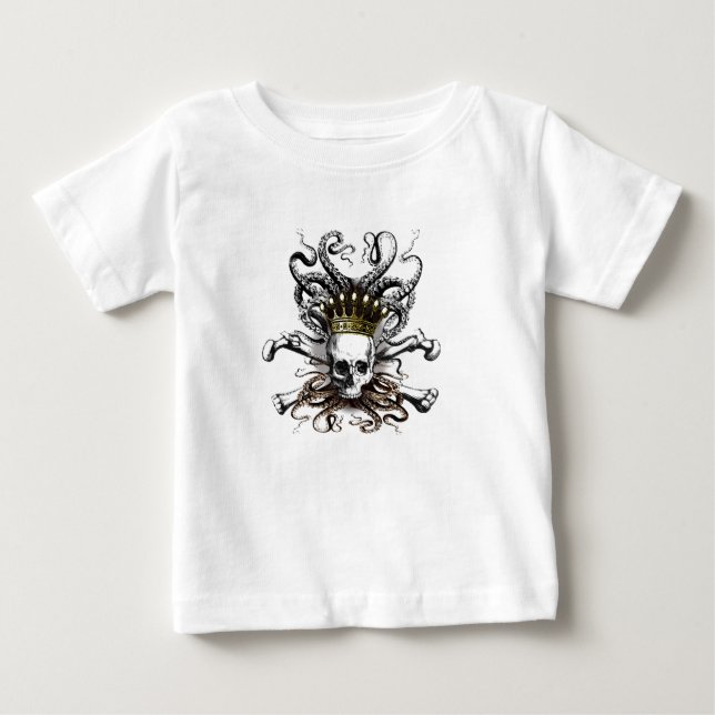 King Tintenfisch Skull Baby Baby T-shirt (Vorderseite)
