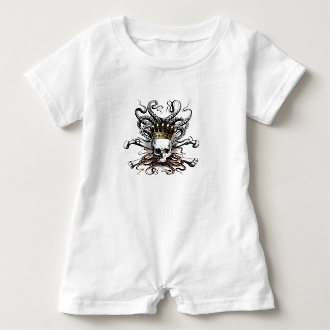 King Tintenfisch Skull Baby T-shirt (Vorderseite)