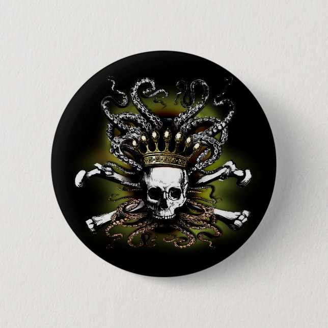 King Tintenfisch Skull Button (Vorderseite)
