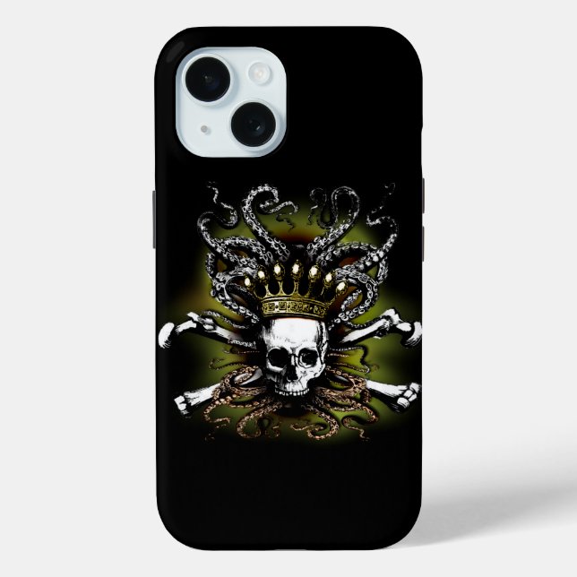 King Tintenfisch Skull Case-Mate iPhone Hülle (Rückseite)