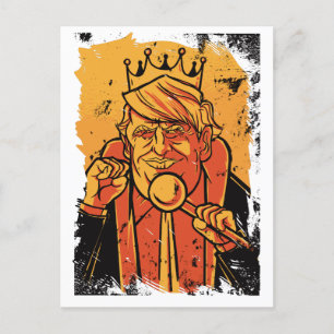 King Trump Cartoon Funny Postkarte