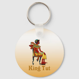 King Tut auf seinem Thron Schlüsselanhänger