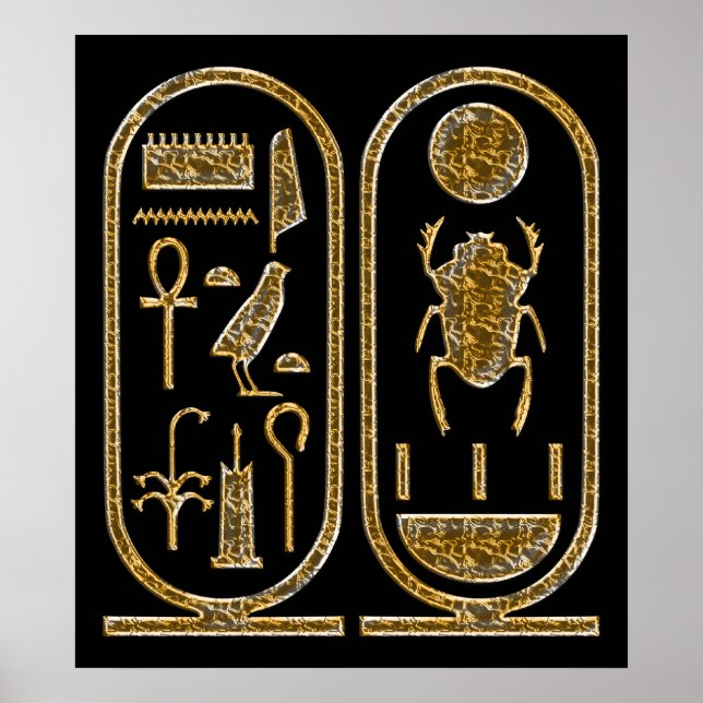 King Tut Hieroglyphics Poster Print (Vorne)