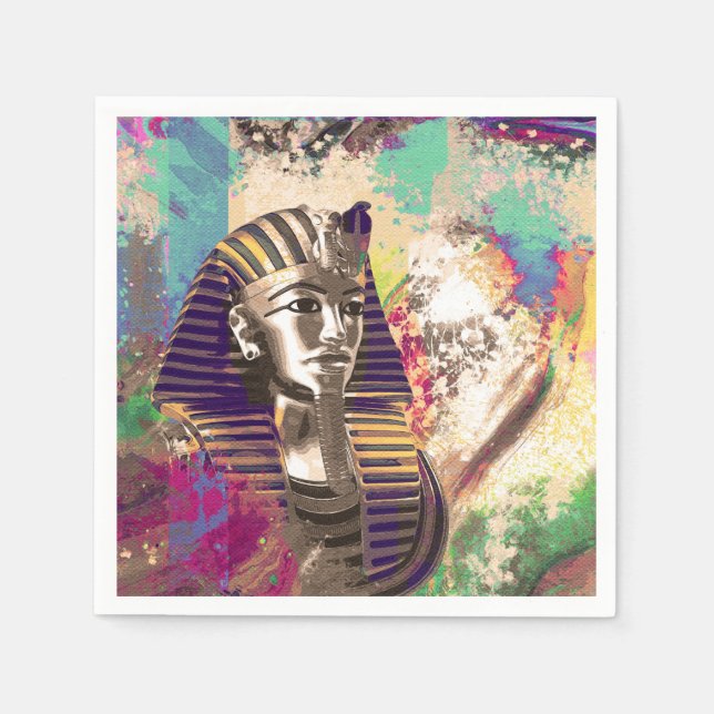King Tut Mask Abstrakte Zusammensetzung Serviette (Vorderseite)